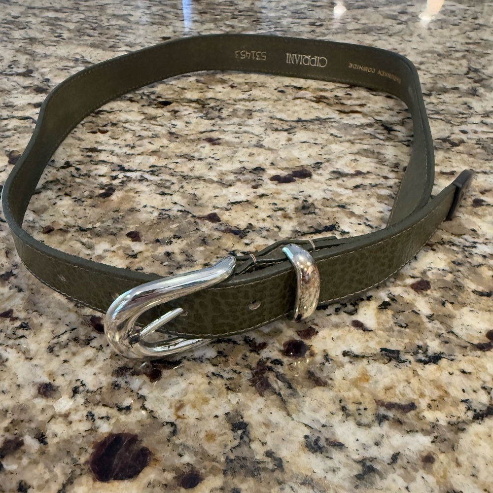 Cipriani brown shrunken cowhide leather belt Size medium